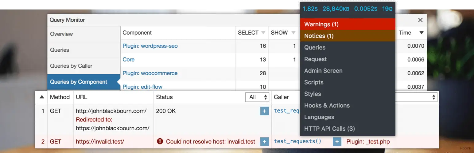 Query Monitor – WordPress 的開發人員工具面板