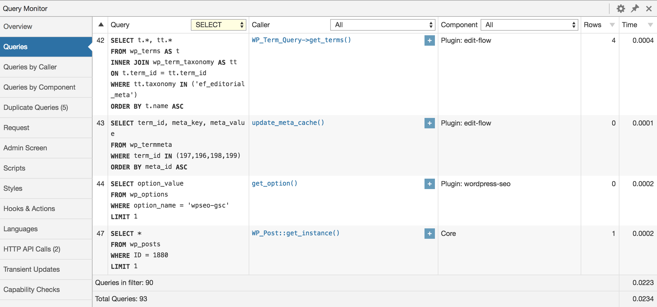Query Monitor – WordPress 的开发人员工具面板