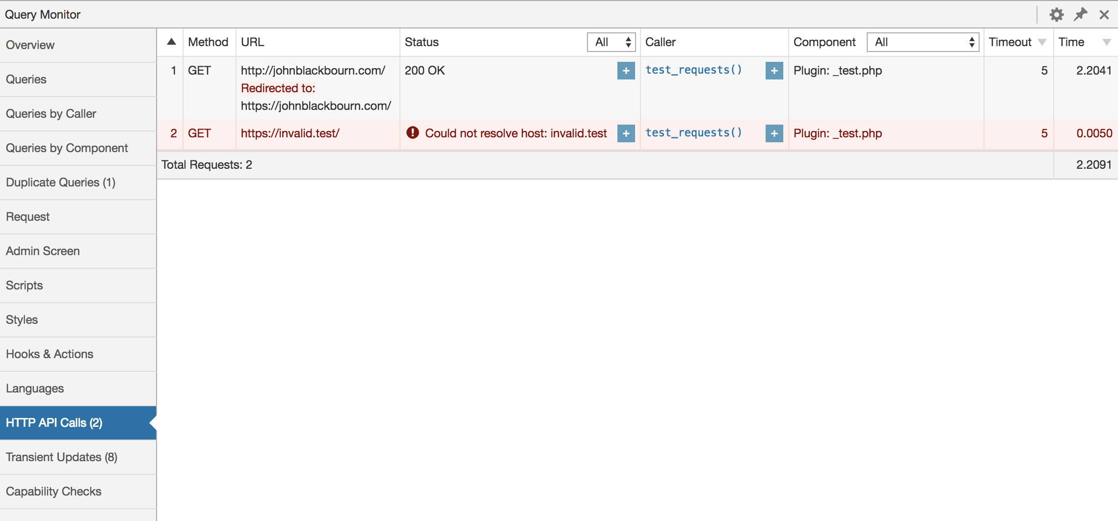 Query Monitor – WordPress 的开发人员工具面板