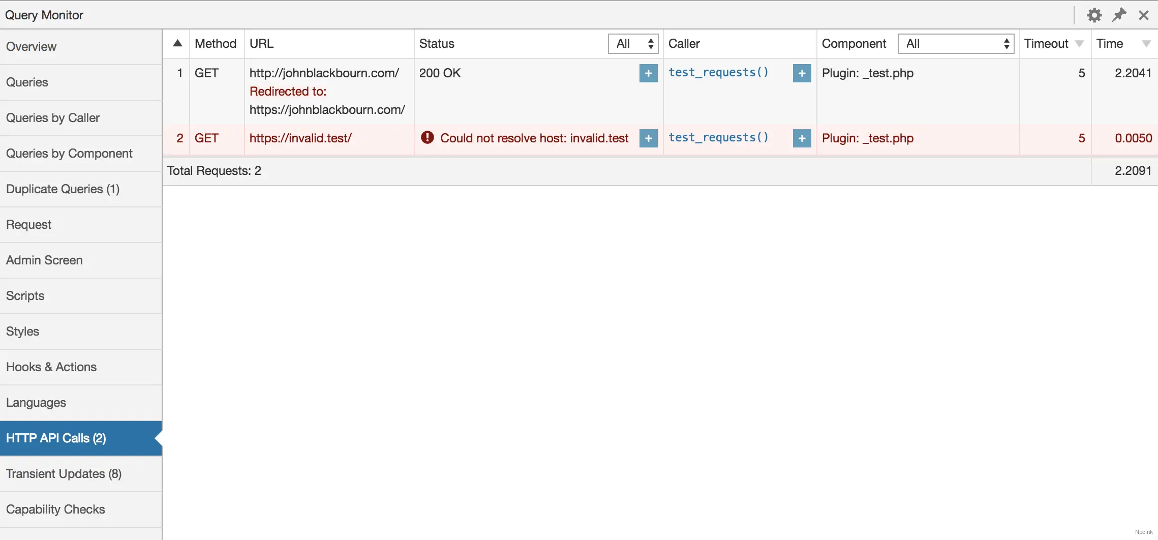 Query Monitor – WordPress 的開發人員工具面板